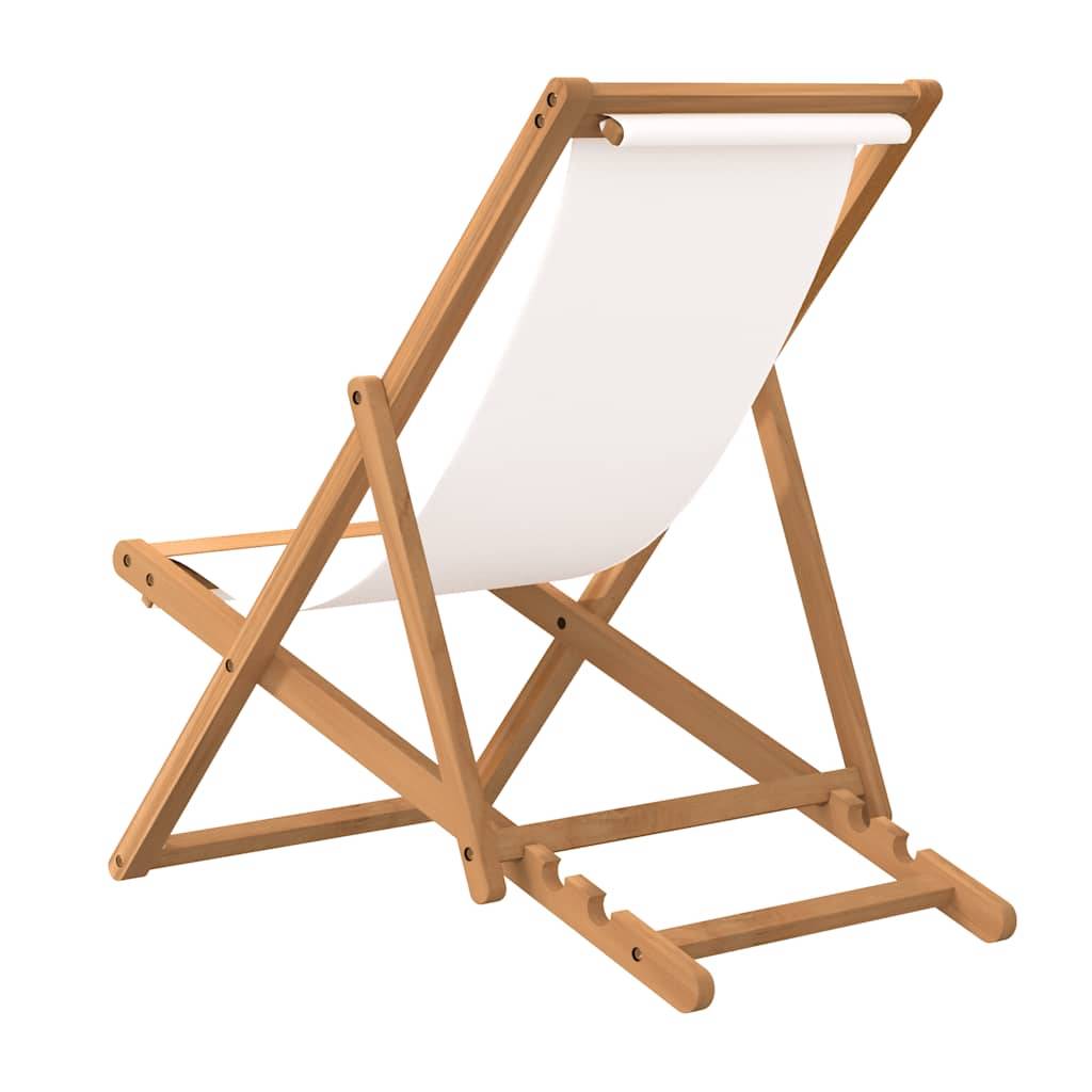Vidaxl - Chaise de terrasse Teck 56x105x96 cm Couleur crème vidaXL 43802 - Imagen 6