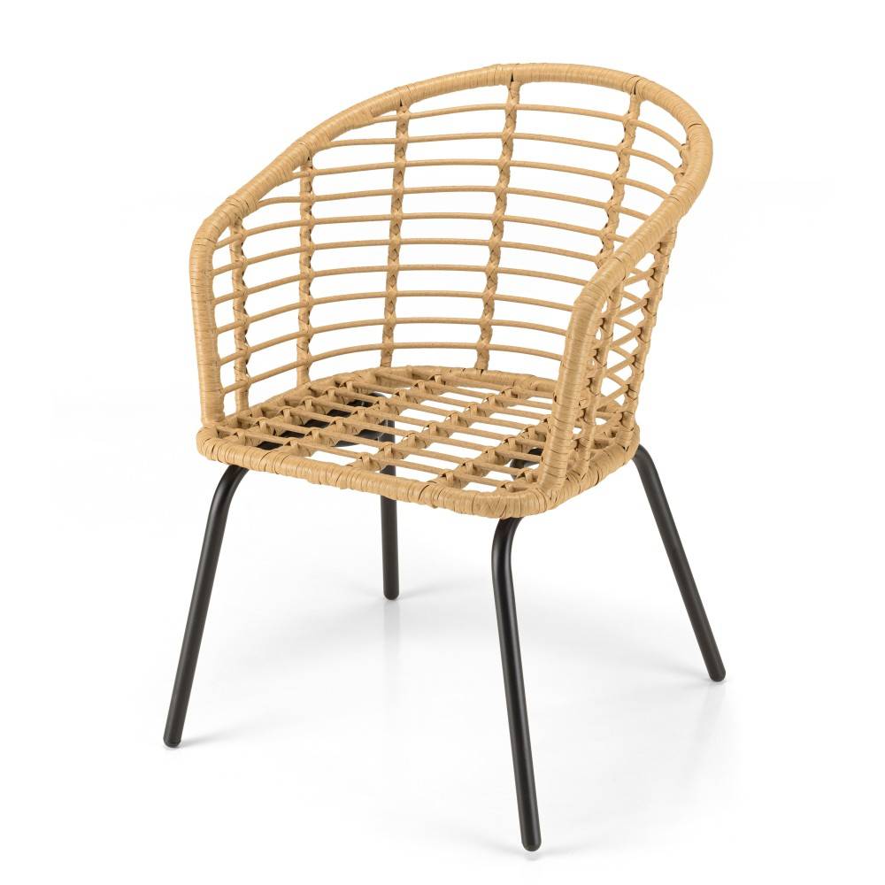 MALO - Lot de 2 fauteuils en rotin synthétique couleur naturelle - Image 9
