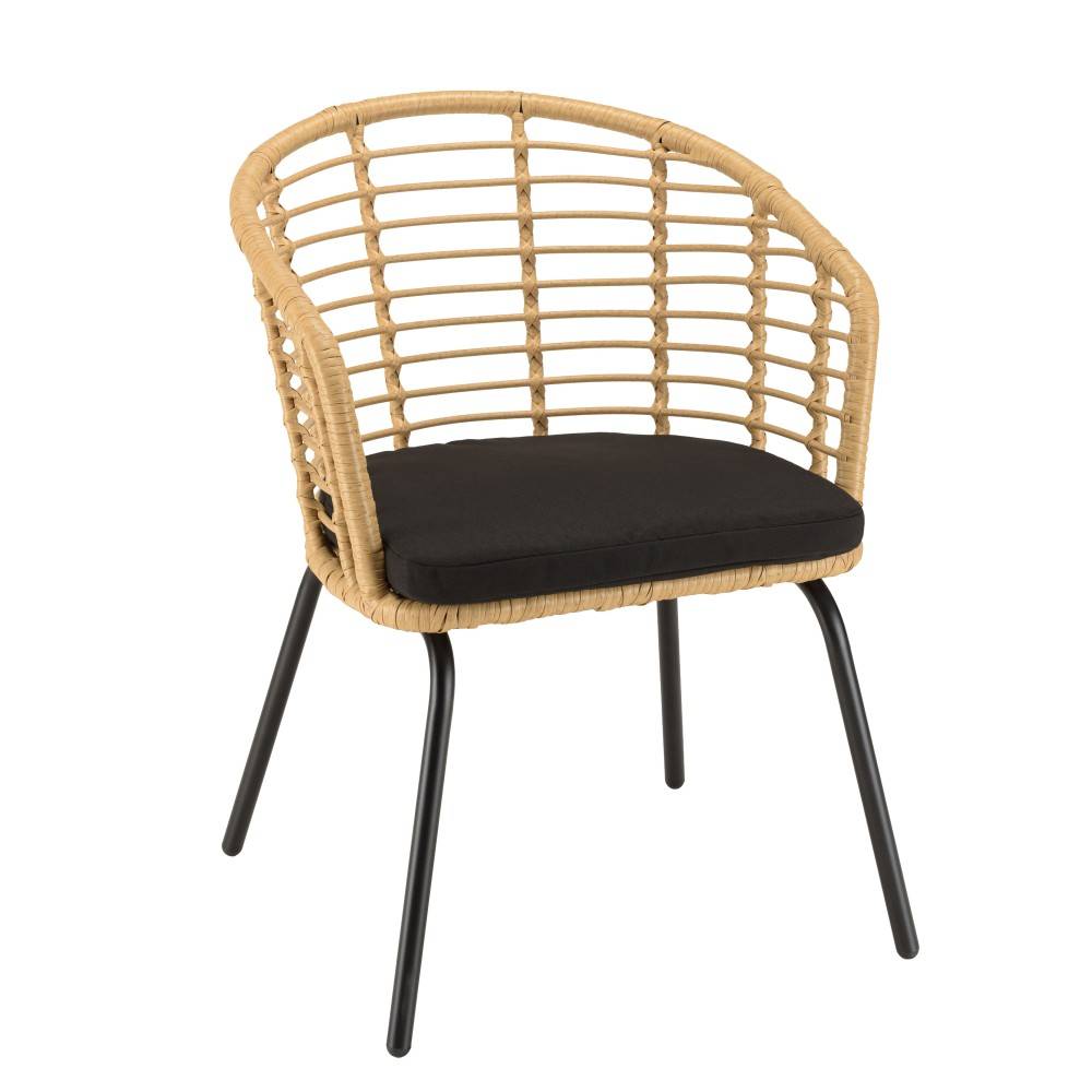 MALO - Lot de 2 fauteuils en rotin synthétique couleur naturelle - Image 5