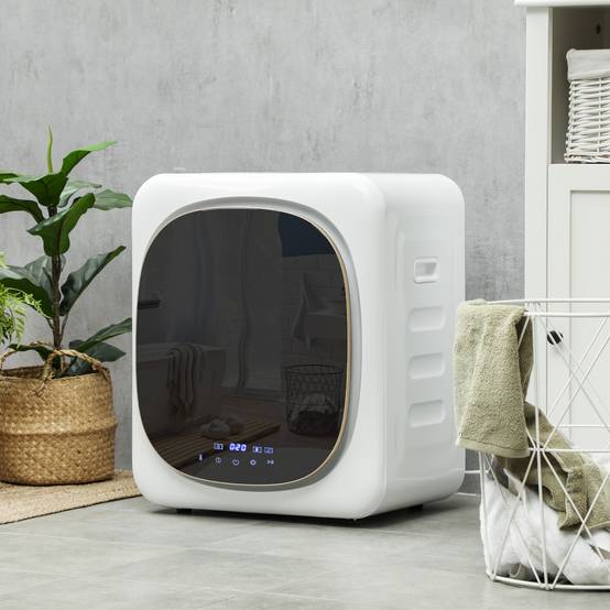 Sèche-linge à air 4kg minuterie et programmes intelligents, inox et ABS, 48x40x56 cm, blanc - Image 4