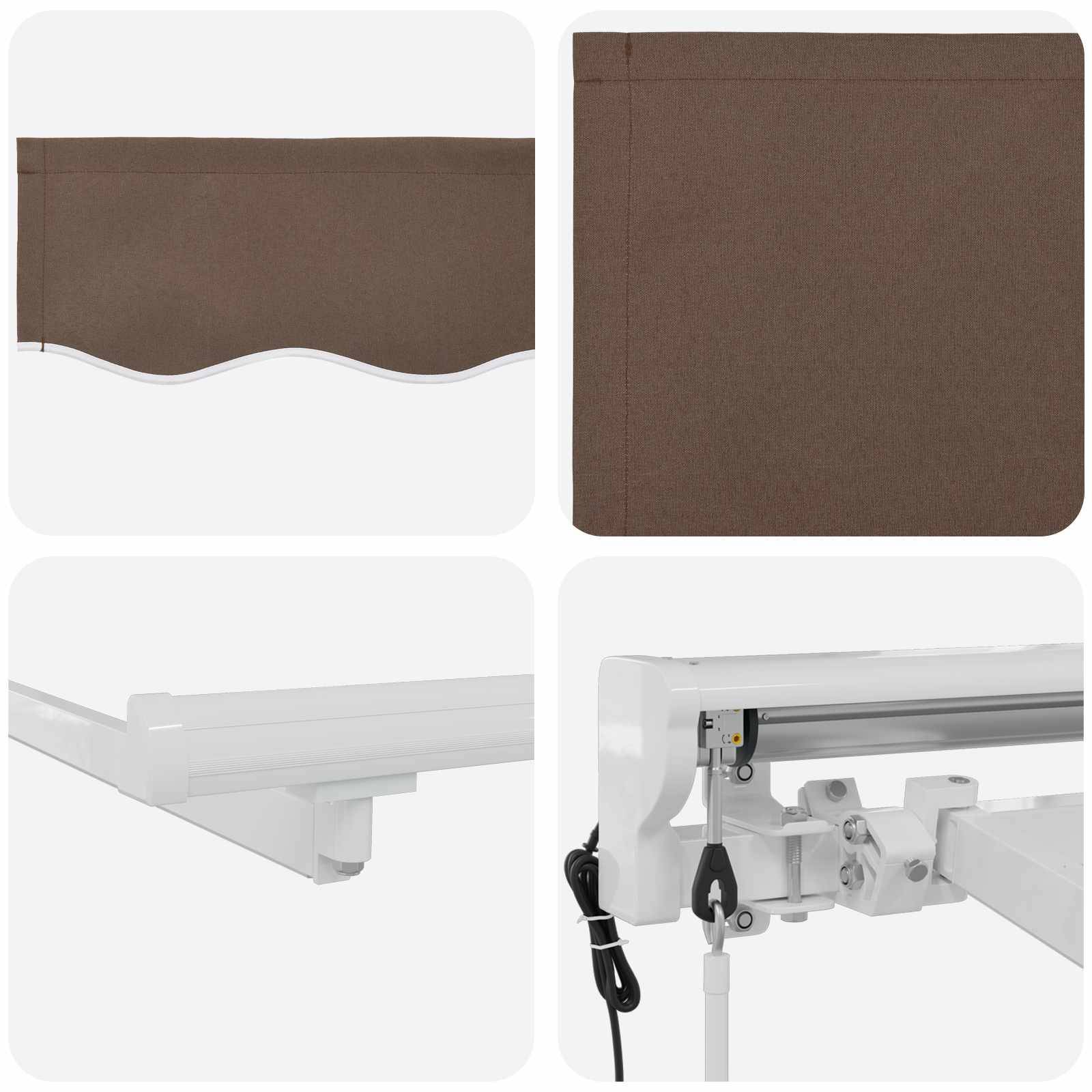 PANGIVO - Auvent rétractable électrique aluminium polyester taupe 350 x 250 cm - PANGIVO - Image 4