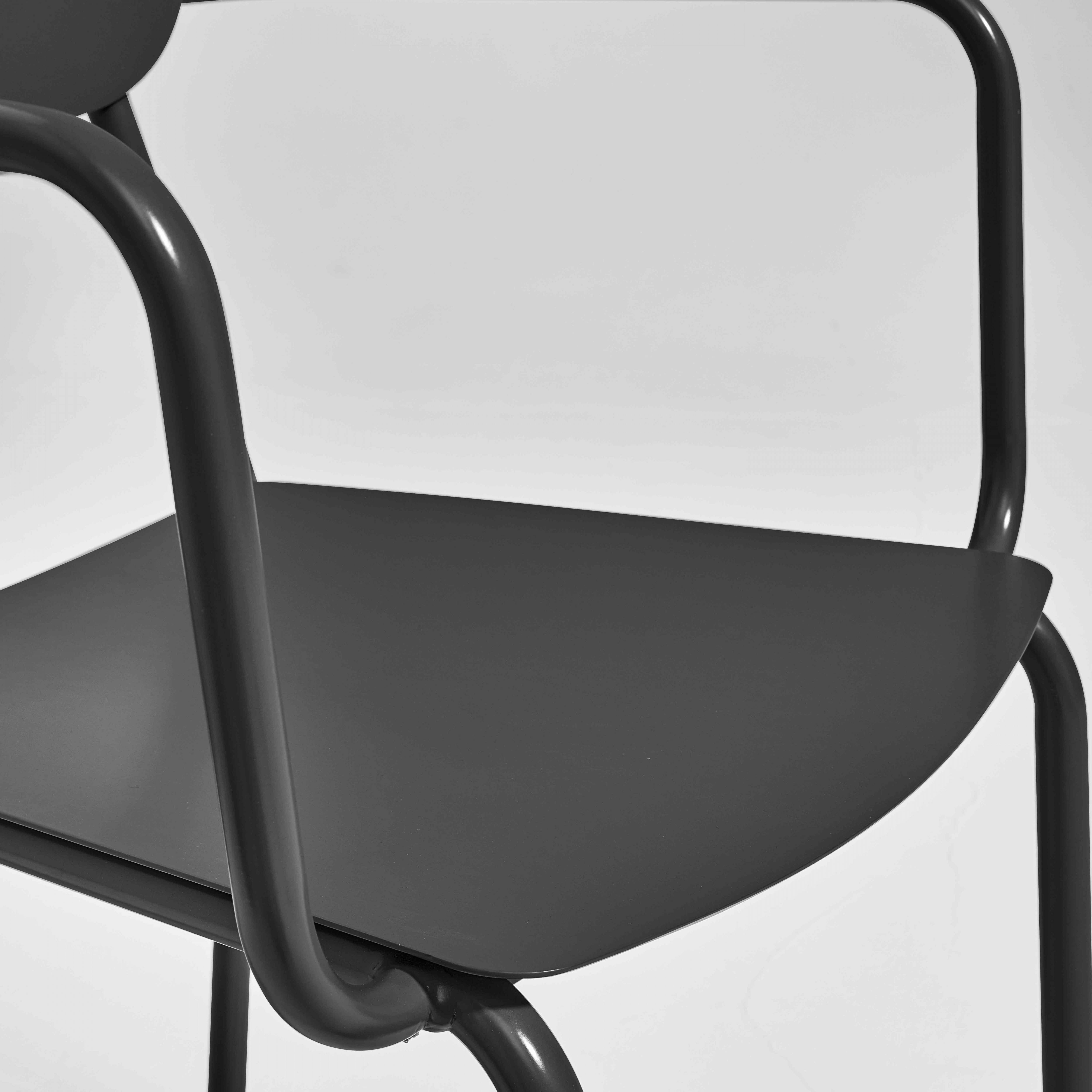 Oviala - Fauteuil de jardin en aluminium noir Liverpool - Oviala - Imagen 5