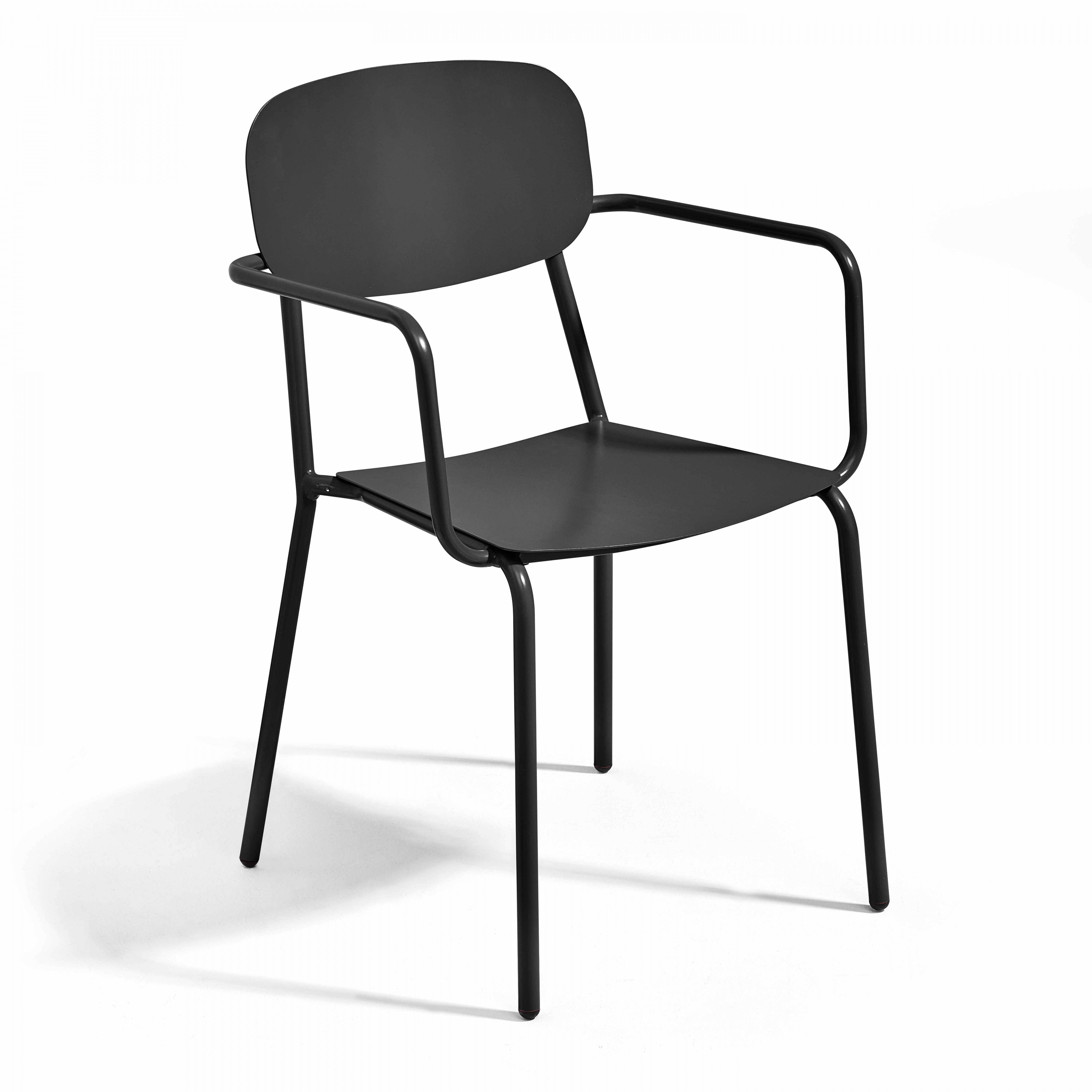 Oviala - Fauteuil de jardin en aluminium noir Liverpool - Oviala - Imagen 1