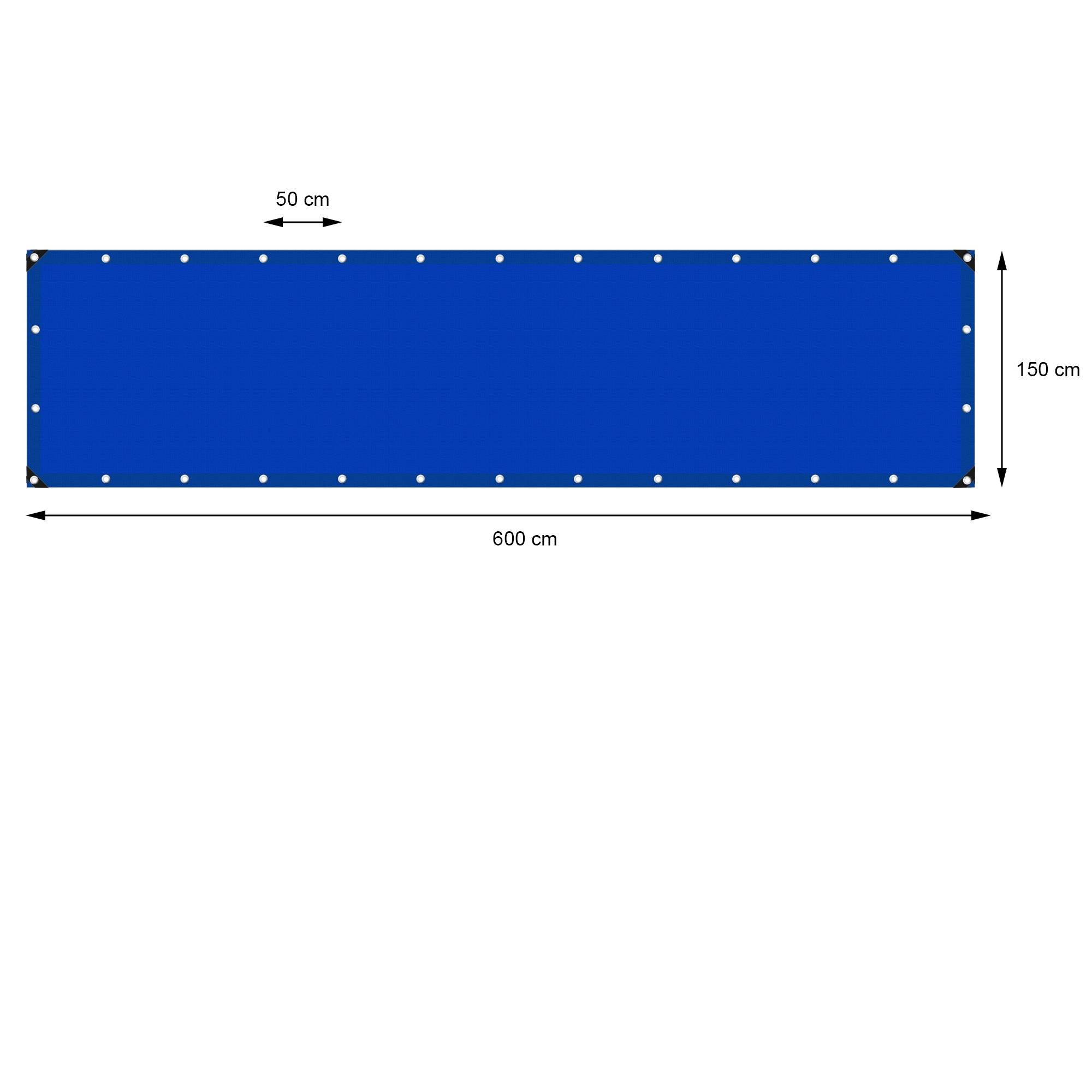 Bâche de Protection Imperméable à l'Eau avec Oeillets - 1,5x6m 9m² 180g/m²- Polyéthylène PE Bleu- Résistant à la Moisissure - Image 5
