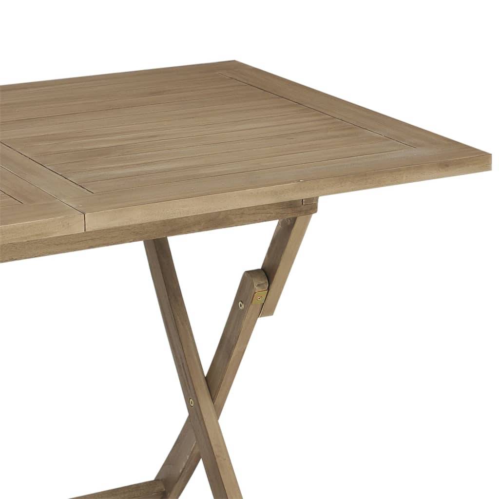 Table de jardin pliante bois de teck solide gris 120 x 70 x 75 cm - PANGIVO - Image 7