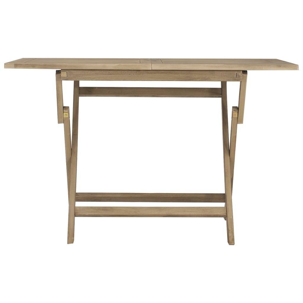 Table de jardin pliante bois de teck solide gris 120 x 70 x 75 cm - PANGIVO - Image 3