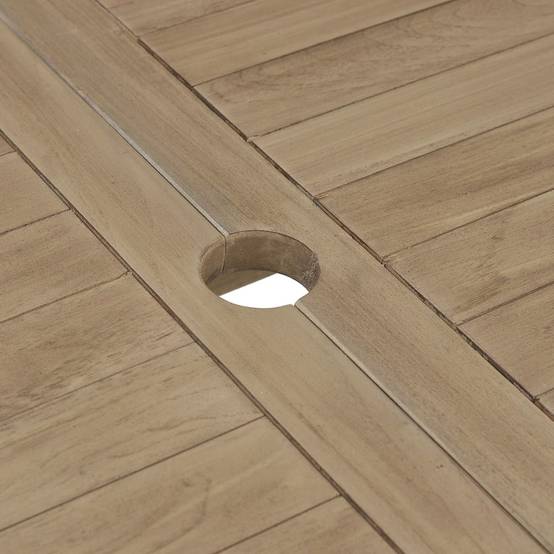 Table de jardin pliante bois de teck solide gris 120 x 70 x 75 cm - PANGIVO - Image 6