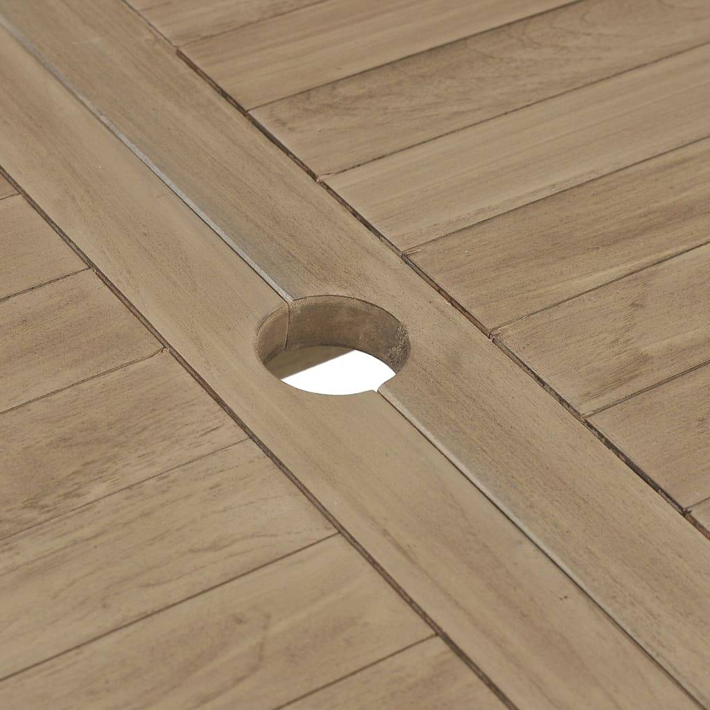 Table de jardin pliante bois de teck solide gris 120 x 70 x 75 cm - PANGIVO - Image 6
