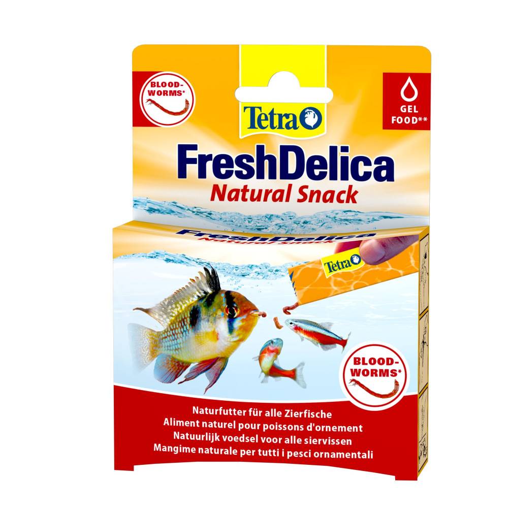 Tetra - Friandises Larves de moustiques "Blood-Worms" en gel 16 sticks de 3 g Fresh Delica nourriture pour Poissons d'ornement - Imagen 2