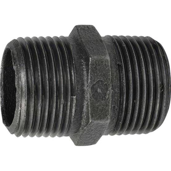Mamelon Mâle-Mâle en Fonte Malléable à Cœur Noir - 4'' - Image 1