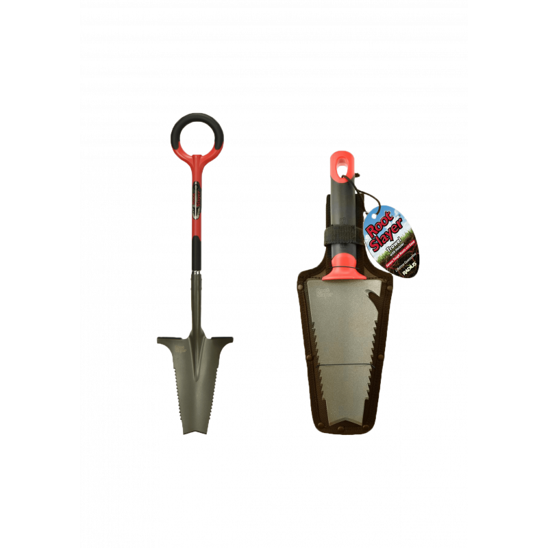 ROOTSLAYER  | Pack Duo | Noir | Adulte | Outils jardin | Bêche | Transplantoir | Acier de carbone- VENTEO - Image 1