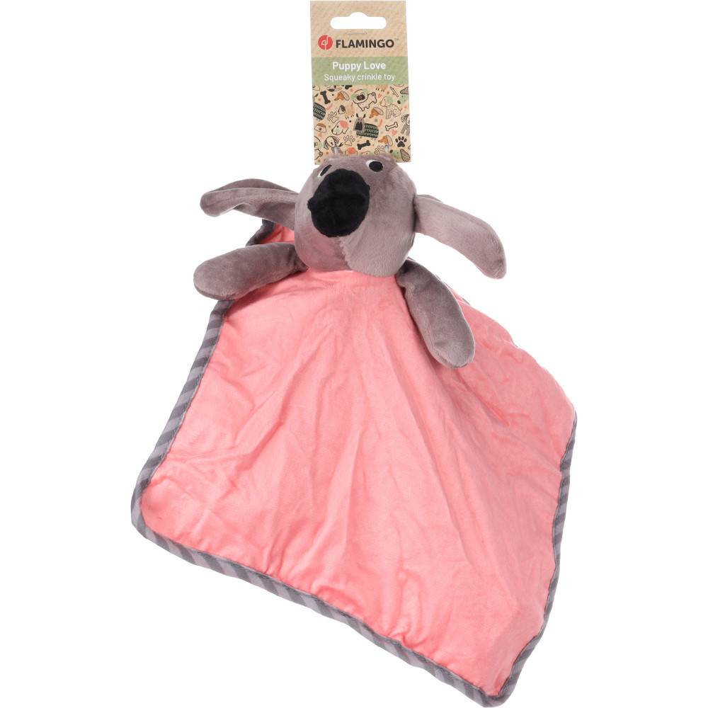 Flamingo - Jouet Couverture câlin Livo craquante rose pour Chiot. - Imagen 3