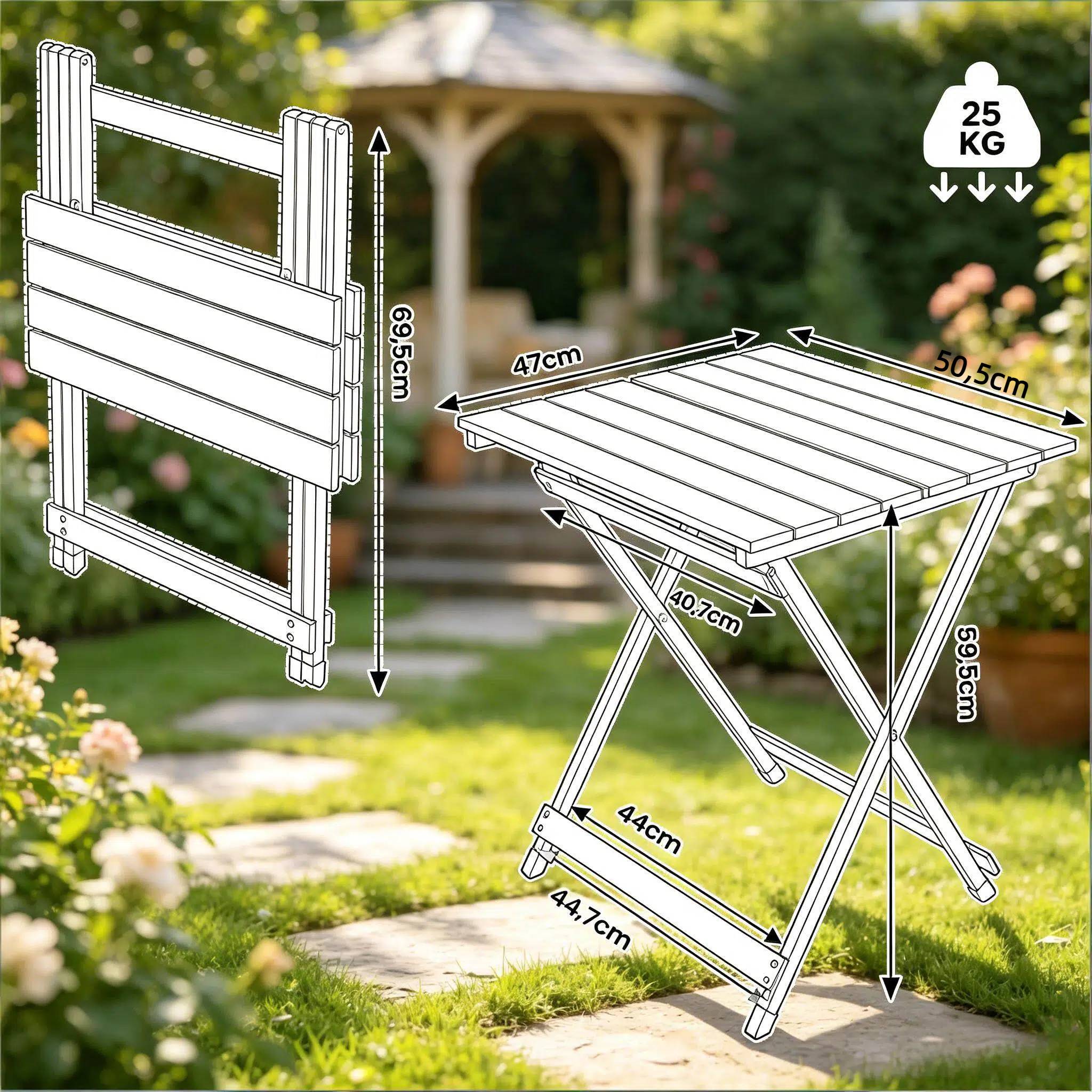 ComfortXL - Table pliante camping aluminium jardin extérieur multi-usage 50x47x59cm noir - ComfortXL Outdoor Living - Image 7