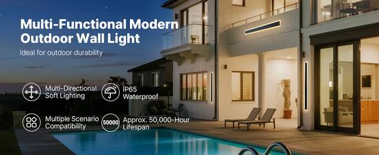 VEVOR Applique Murale d'Extérieur Éclairage Moderne LED 10 W Lot de 2 1 m IP65 - Image 9