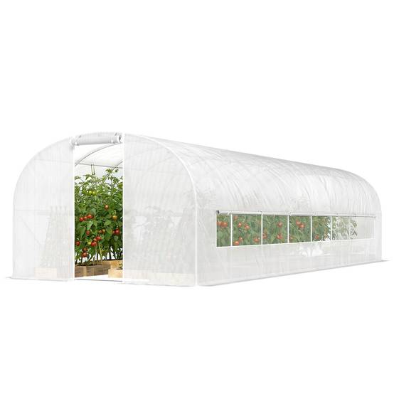ComfortXL - Serre tunnel de jardin en PE et acier pour cultures protection optimale 798x295cm blanc - ComfortXL Outdoor Living - Image 2