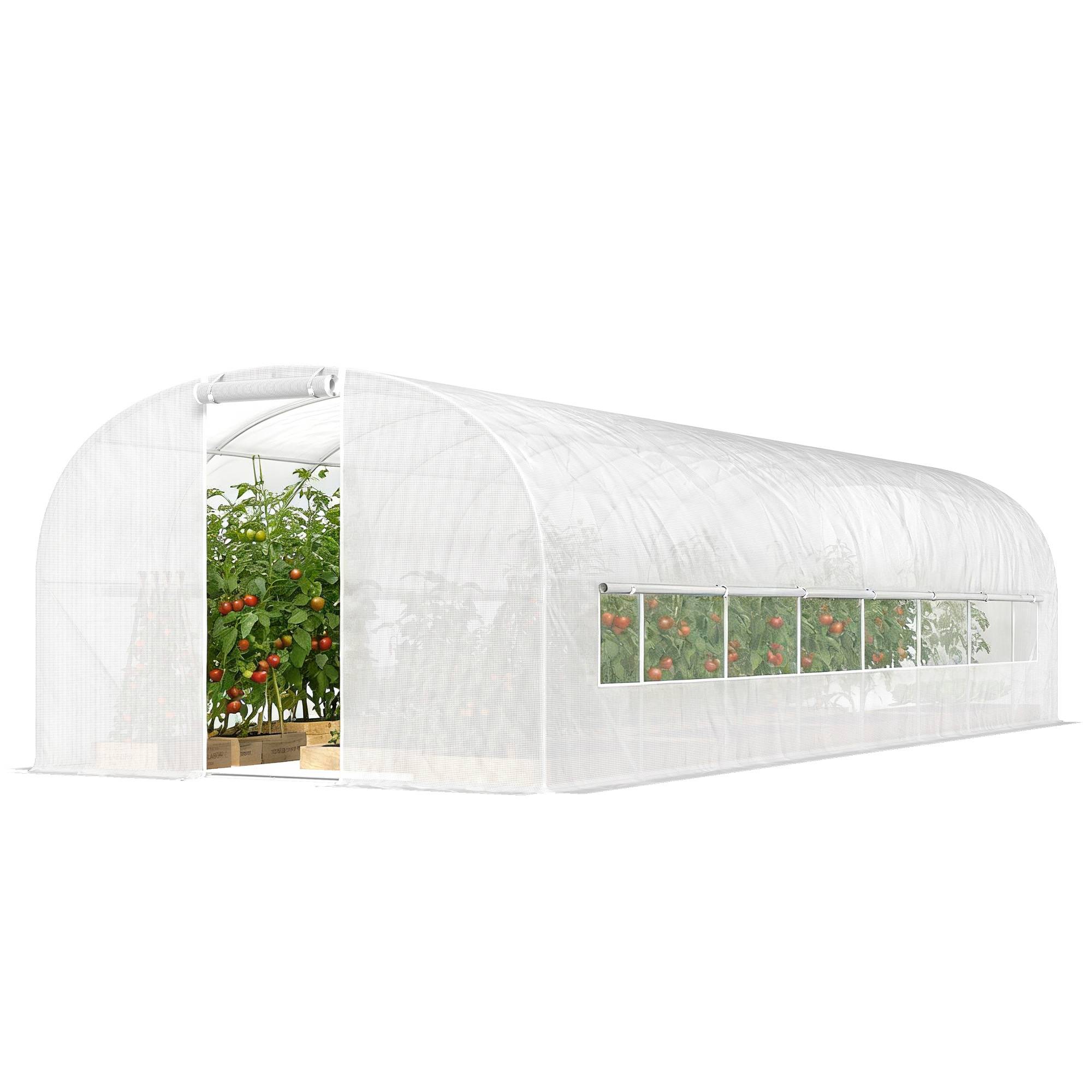 ComfortXL - Serre tunnel de jardin en PE et acier pour cultures protection optimale 798x295cm blanc - ComfortXL Outdoor Living - Image 2