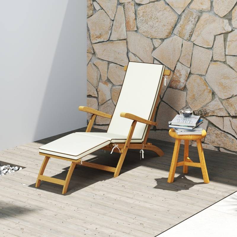 Bain de Soleil Bois Acacia Pliable Coussin Inclus Ergonomique Teck - ComfortXL Outdoor Living - Image 7