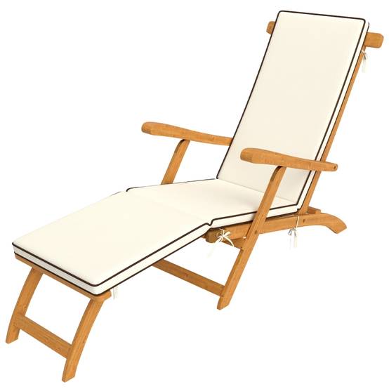 Bain de Soleil Bois Acacia Pliable Coussin Inclus Ergonomique Teck - ComfortXL Outdoor Living - Image 2