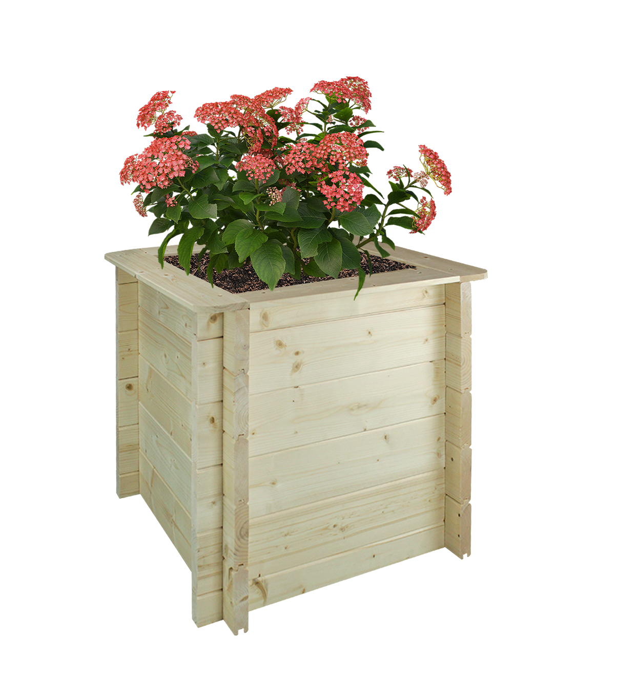 Timbela - Carre Potager Exterieur Bois 58x58xH57 cm - Jardinieres Exterieur pour Fleurs, Herbes aromatiques, Légumes - 28 mm d’épaisseur - Timbela M618 - Image 2