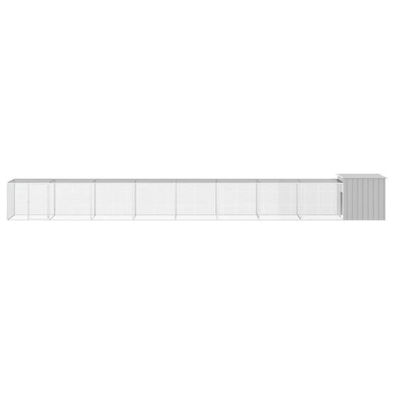 Poulailler enclos acier galvanisé volaille extérieur parc grillage 900x91x100cm gris - ComfortXL Outdoor Living - Image 3