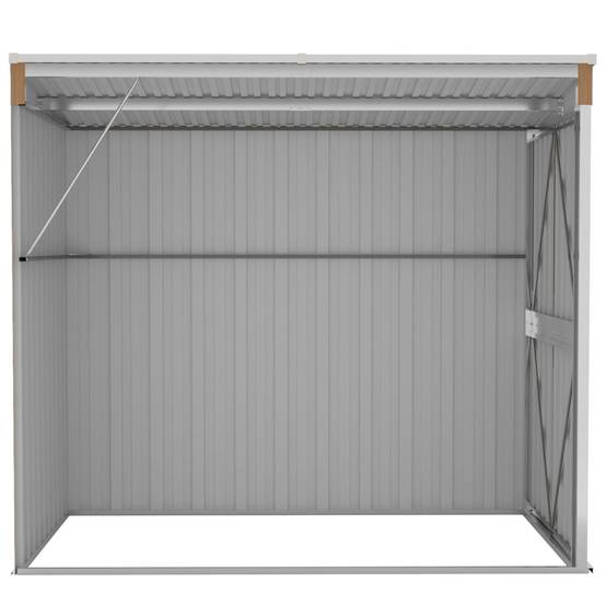 Helloshop26 - Abri de jardin cabane cabanon maison de stockage remise extérieur hangar outils robuste mural 118 x 194 x 178 cm acier galvanisé marron - Imagen 4