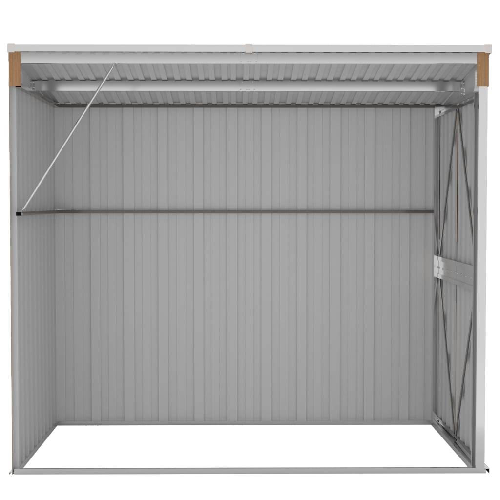 Helloshop26 - Abri de jardin cabane cabanon maison de stockage remise extérieur hangar outils robuste mural 118 x 194 x 178 cm acier galvanisé marron - Imagen 4