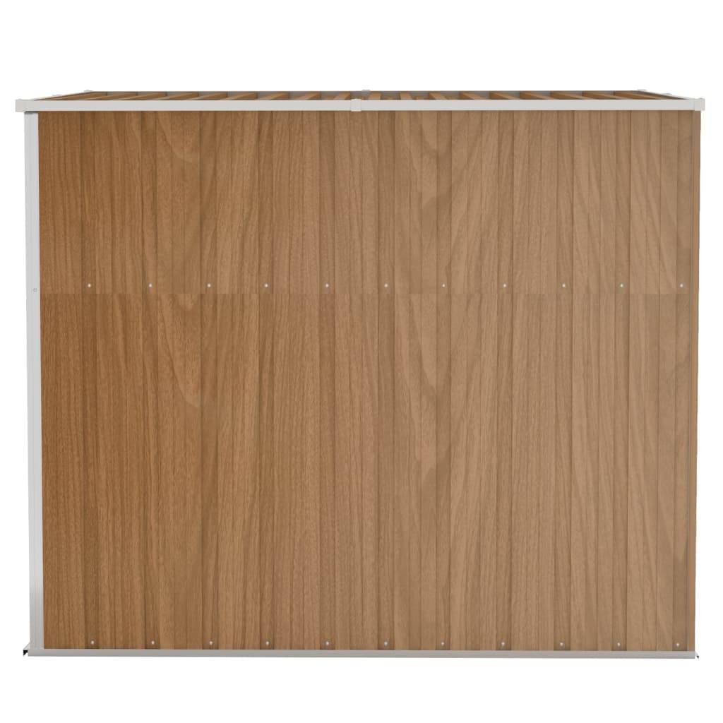 Helloshop26 - Abri de jardin cabane cabanon maison de stockage remise extérieur hangar outils robuste mural 118 x 194 x 178 cm acier galvanisé marron - Imagen 3