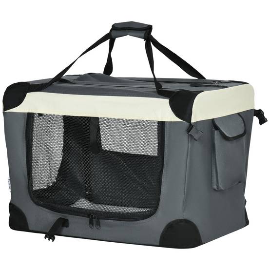 Sac transport petit chien Oxford acier voyage respirant pliable 60x41x41cm gris - ComfortXL Outdoor Living - Image 2