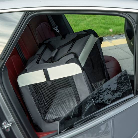 Sac transport petit chien Oxford acier voyage respirant pliable 60x41x41cm gris - ComfortXL Outdoor Living - Image 4