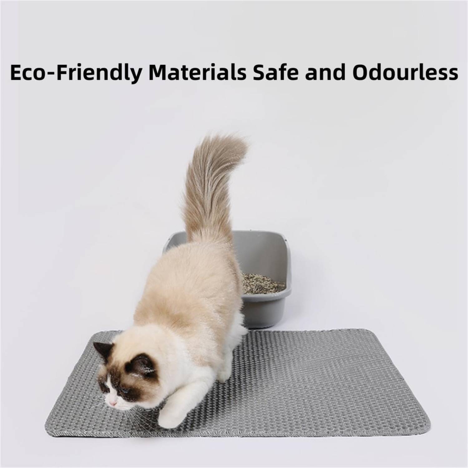 DtopbuyAge - Tapis litière chat lavable - Anti-projection nid d'abeille M DtopbuyAge - Image 5