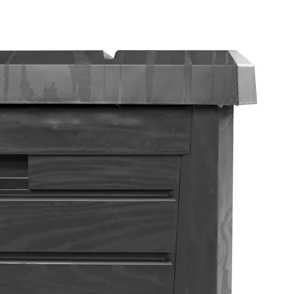 Coffre de Jardin Polypropylène Verrouillable Imitation Bois Rangement Coussins Extérieur Anthracite 120L – ComfortXL Outdoor Living - Image 9