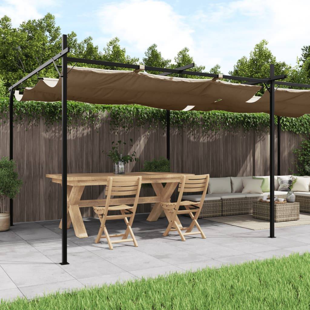 PANGIVO - Pergola avec toit rétractable taupe 589 x 292 x 230 cm - PANGIVO - Image 1