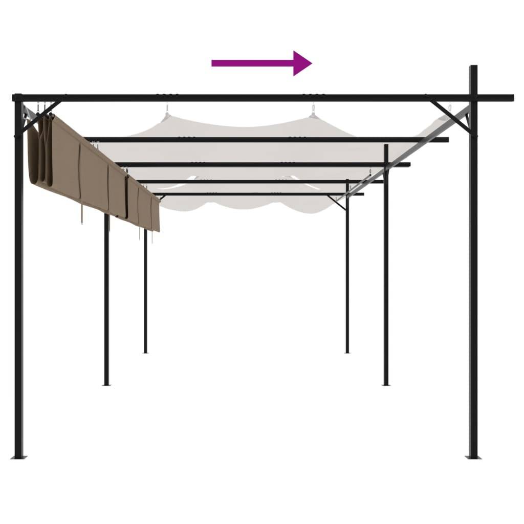 PANGIVO - Pergola avec toit rétractable taupe 589 x 292 x 230 cm - PANGIVO - Image 6