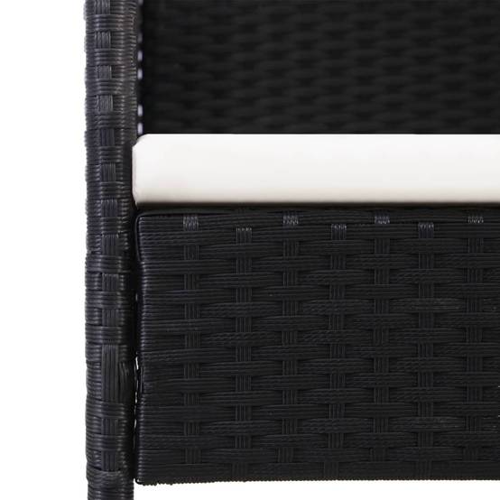 Lot de 2 Chaises de jardin avec coussins - Chaises d'extérieur - Fauteuils de jardin blanc crème+Noir résine tressée-JU12524 - Image 6