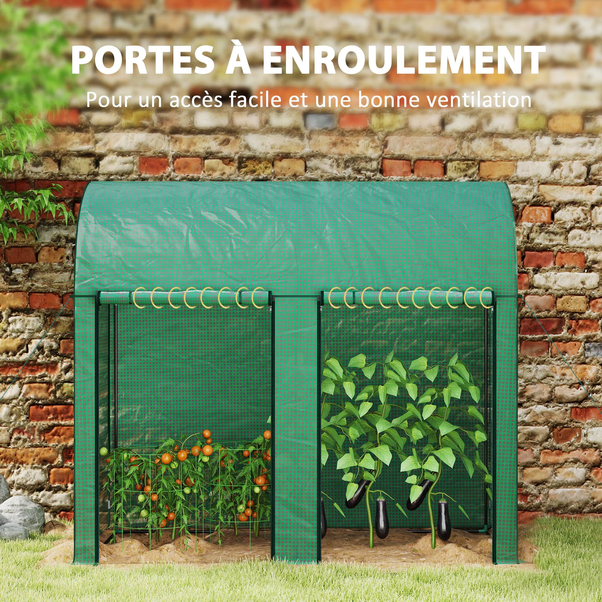 Serre de Jardin pour Tomates Acier PE Protection UV 2 Portes Enroulables 2x1x1,78m Vert - ComfortXL Outdoor Living - Image 8