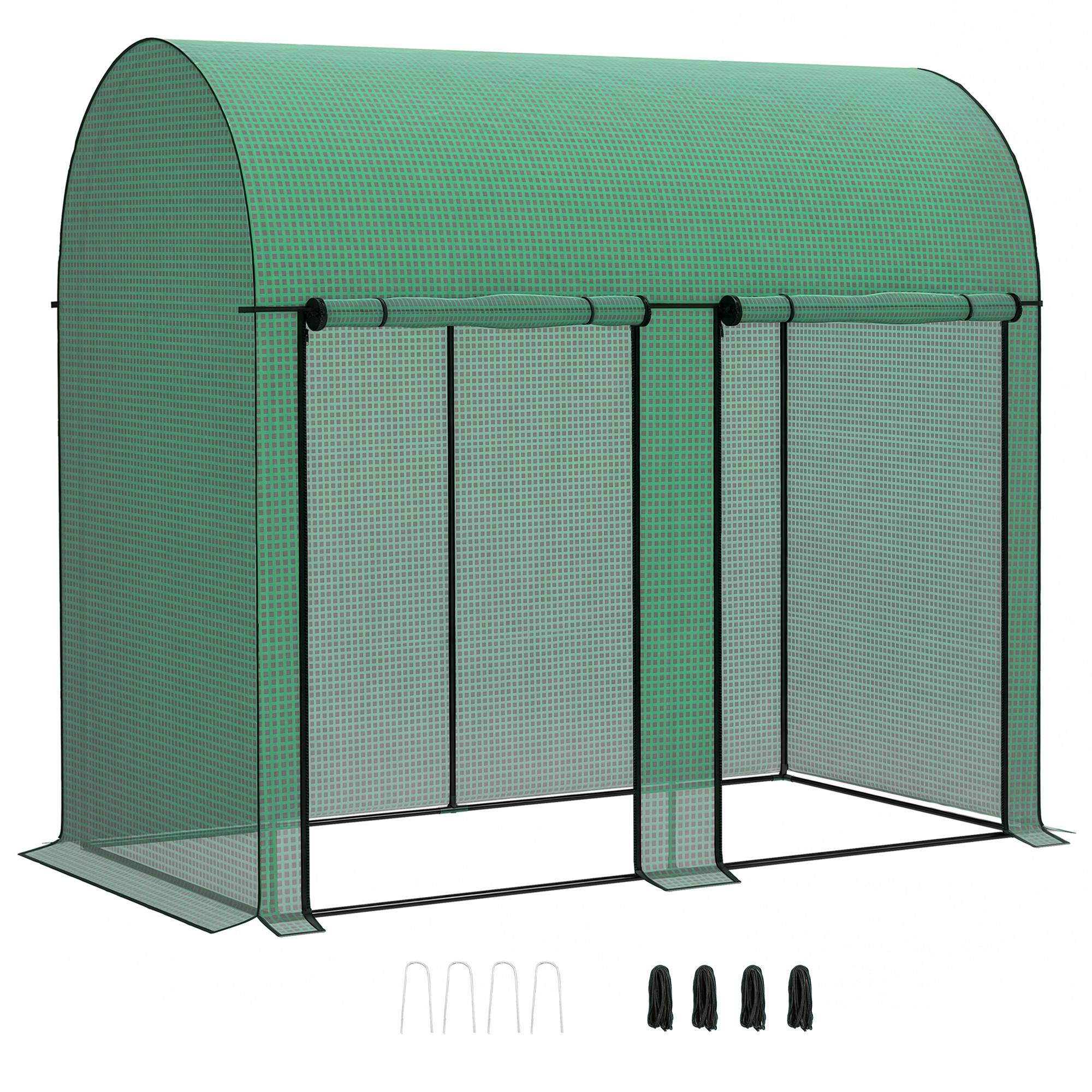 Serre de Jardin pour Tomates Acier PE Protection UV 2 Portes Enroulables 2x1x1,78m Vert - ComfortXL Outdoor Living