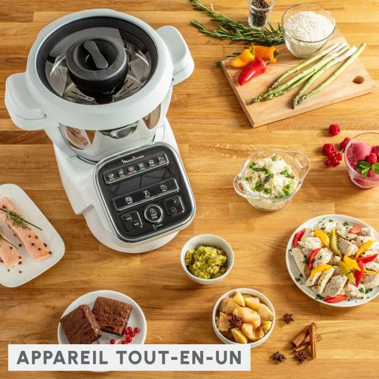 Moulinex - Robot cuiseur multifonctions 3l 1550w blanc/gris HF80DB10 Moulinex - Image 3