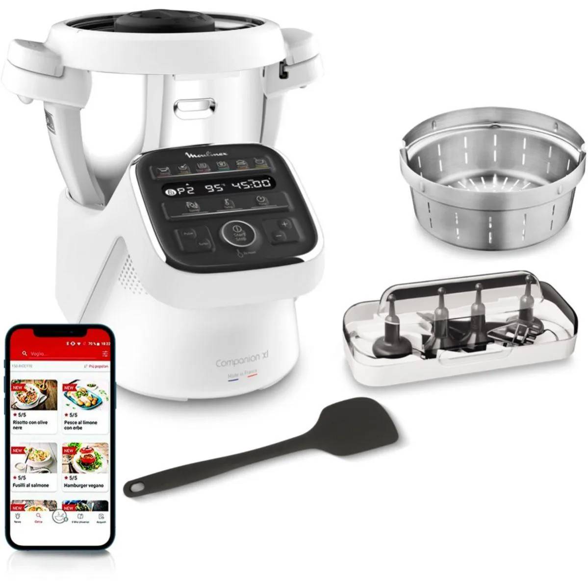 Moulinex - Robot cuiseur multifonctions 3l 1550w blanc/gris HF80DB10 Moulinex - Image 1