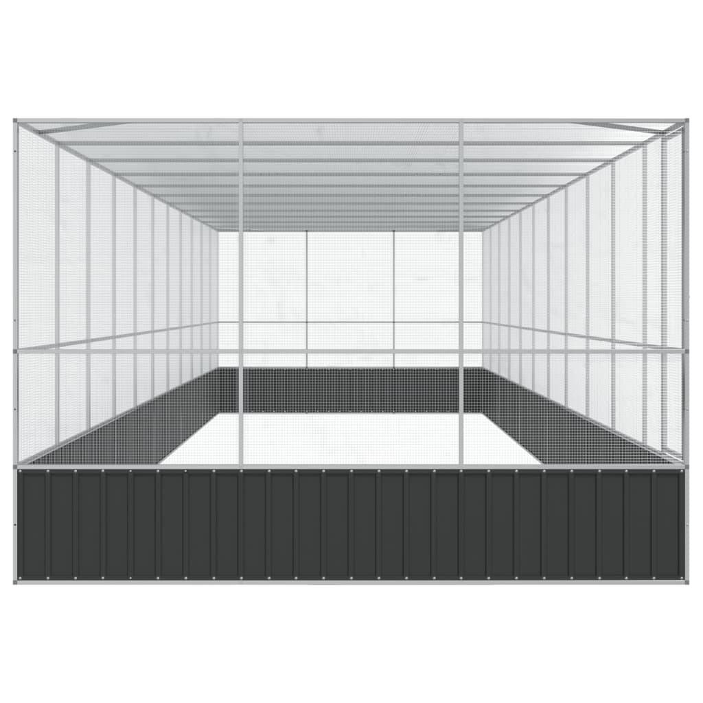 Volière Géante Acier Galvanisé Jardin 1139x307cm Argent - ComfortXL Outdoor Living - Image 4