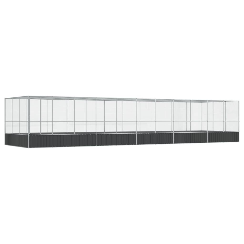 Volière Géante Acier Galvanisé Jardin 1139x307cm Argent - ComfortXL Outdoor Living - Image 2