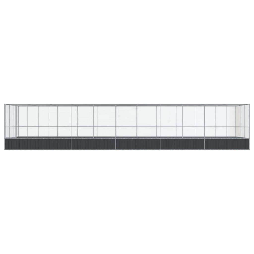 Volière Géante Acier Galvanisé Jardin 1139x307cm Argent - ComfortXL Outdoor Living - Image 3