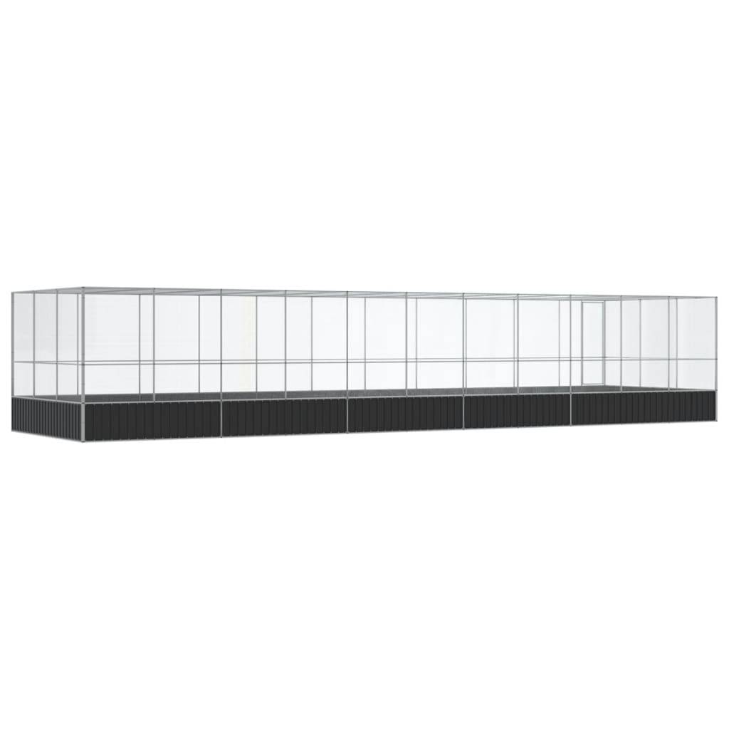 Volière Géante Acier Galvanisé Jardin 1139x307cm Argent - ComfortXL Outdoor Living - Image 5