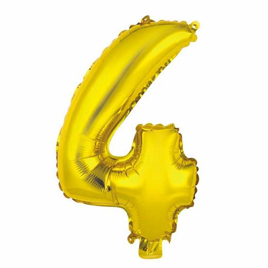 Ballon Gonflable Métallisé "Chiffre 4" 40cm Or - Image 1