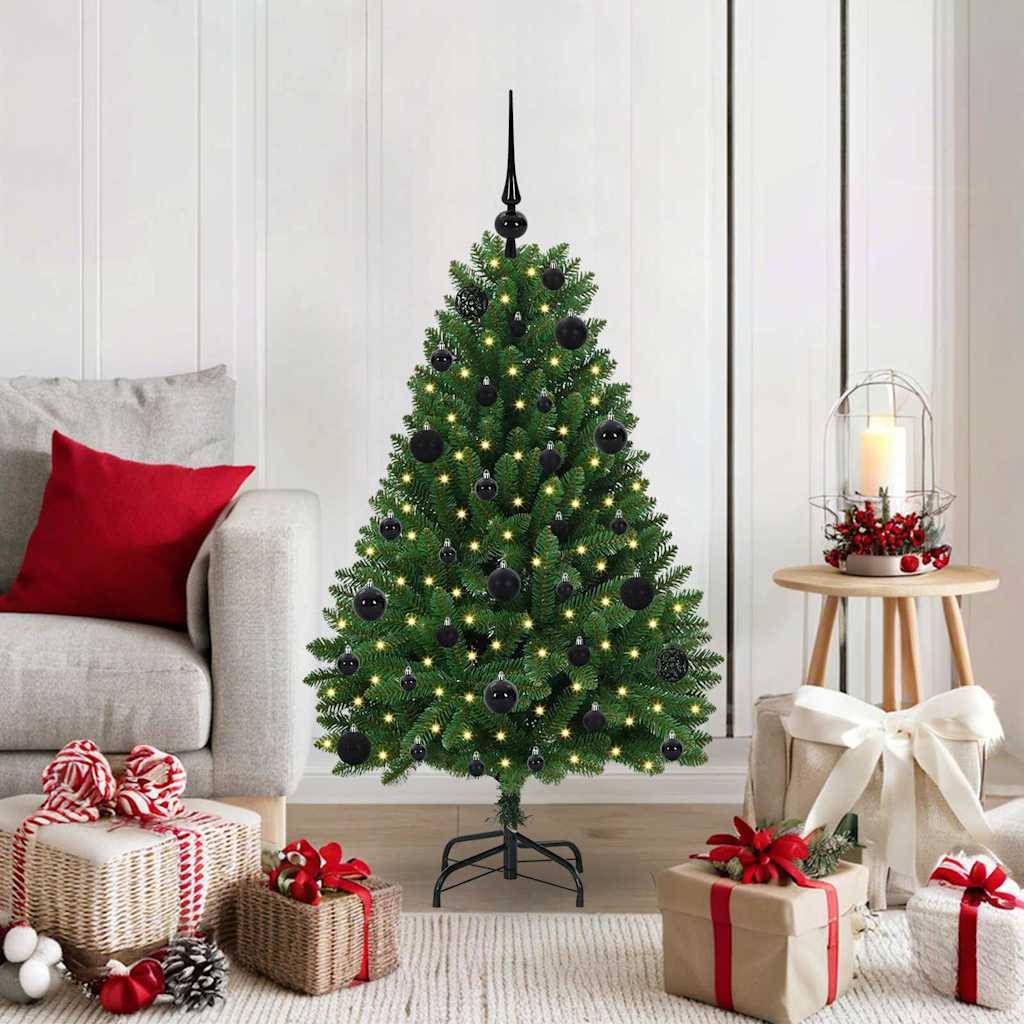 Sapin de Noël | Arbre de Noël artificiel avec 150 LED Vert 120 cm PVC et métal Maison Chic - Image 2