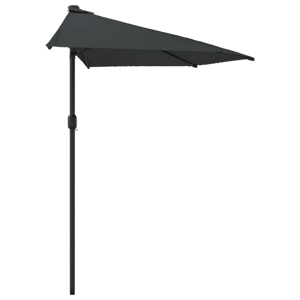 PANGIVO - Demi-parasol aluminium et polyester anthracite 270 x 144 x 222 cm - PANGIVO - Image 4