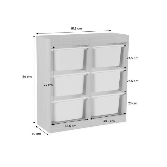 sweeek - Meuble de rangement enfant. naturel. 6 bacs de rangement en plastique | sweeek - Image 4
