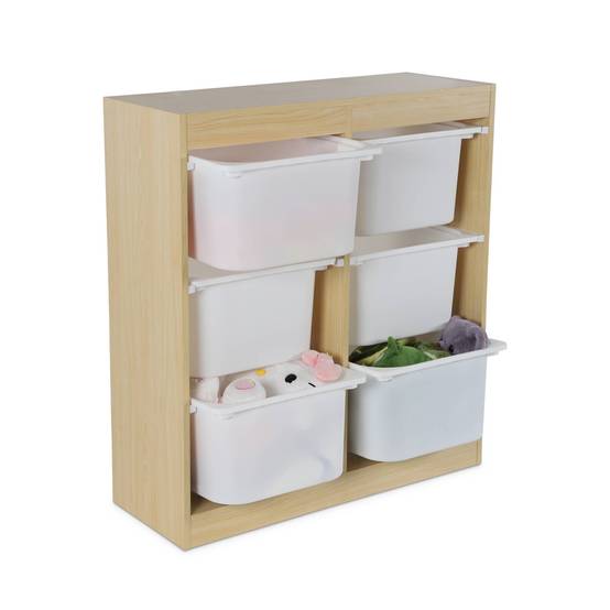 sweeek - Meuble de rangement enfant. naturel. 6 bacs de rangement en plastique | sweeek - Image 7