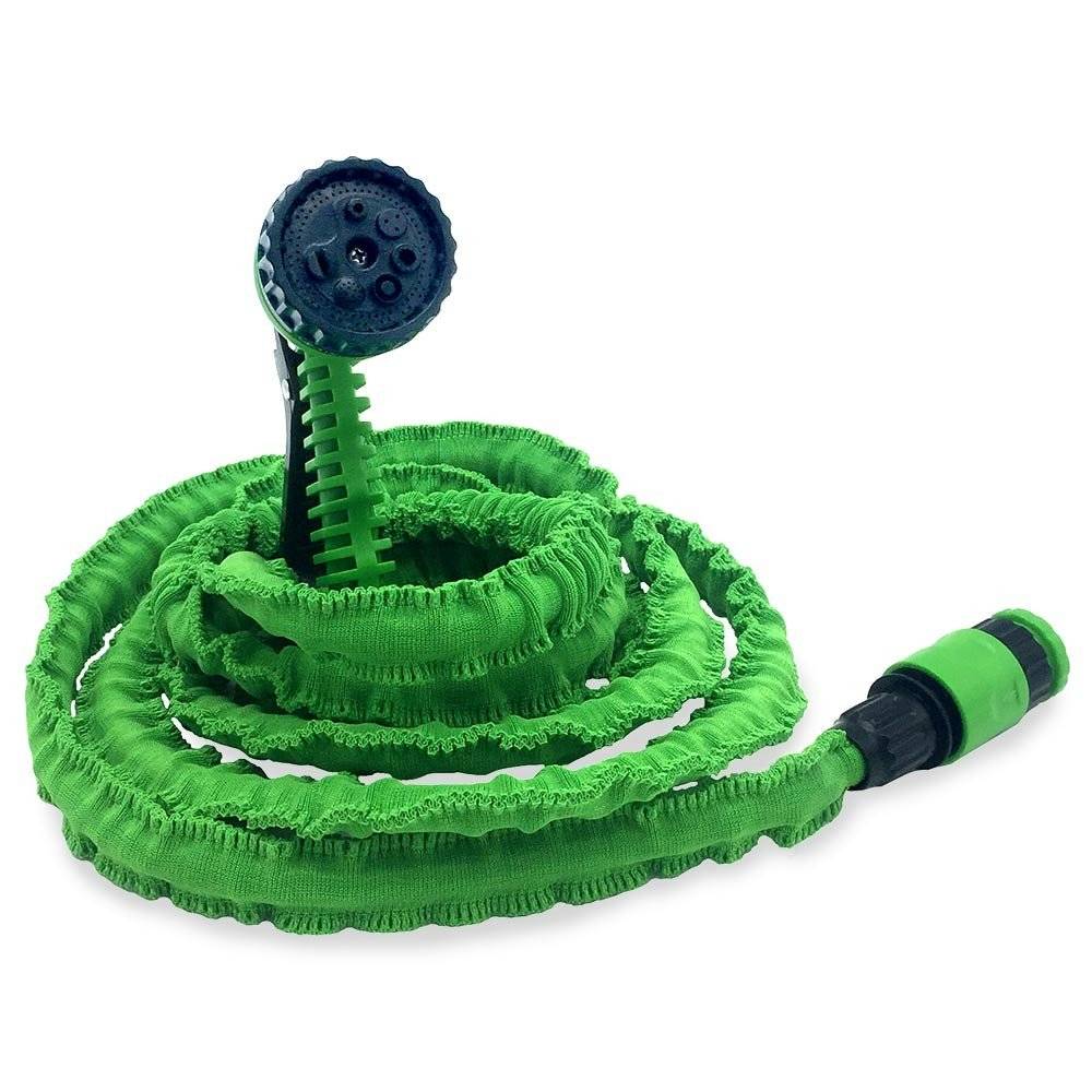 Terre Jardin - Tuyau d'arrosage extensible avec pistolet 45 mètres Vert - Imagen 1