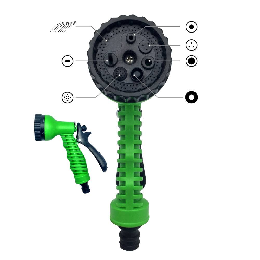 Terre Jardin - Tuyau d'arrosage extensible avec pistolet 45 mètres Vert - Imagen 3