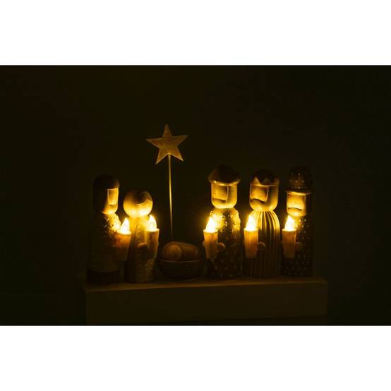 J-Line - Crèche de Noël à LED "Glow" 25cm Multicolore - Image 4